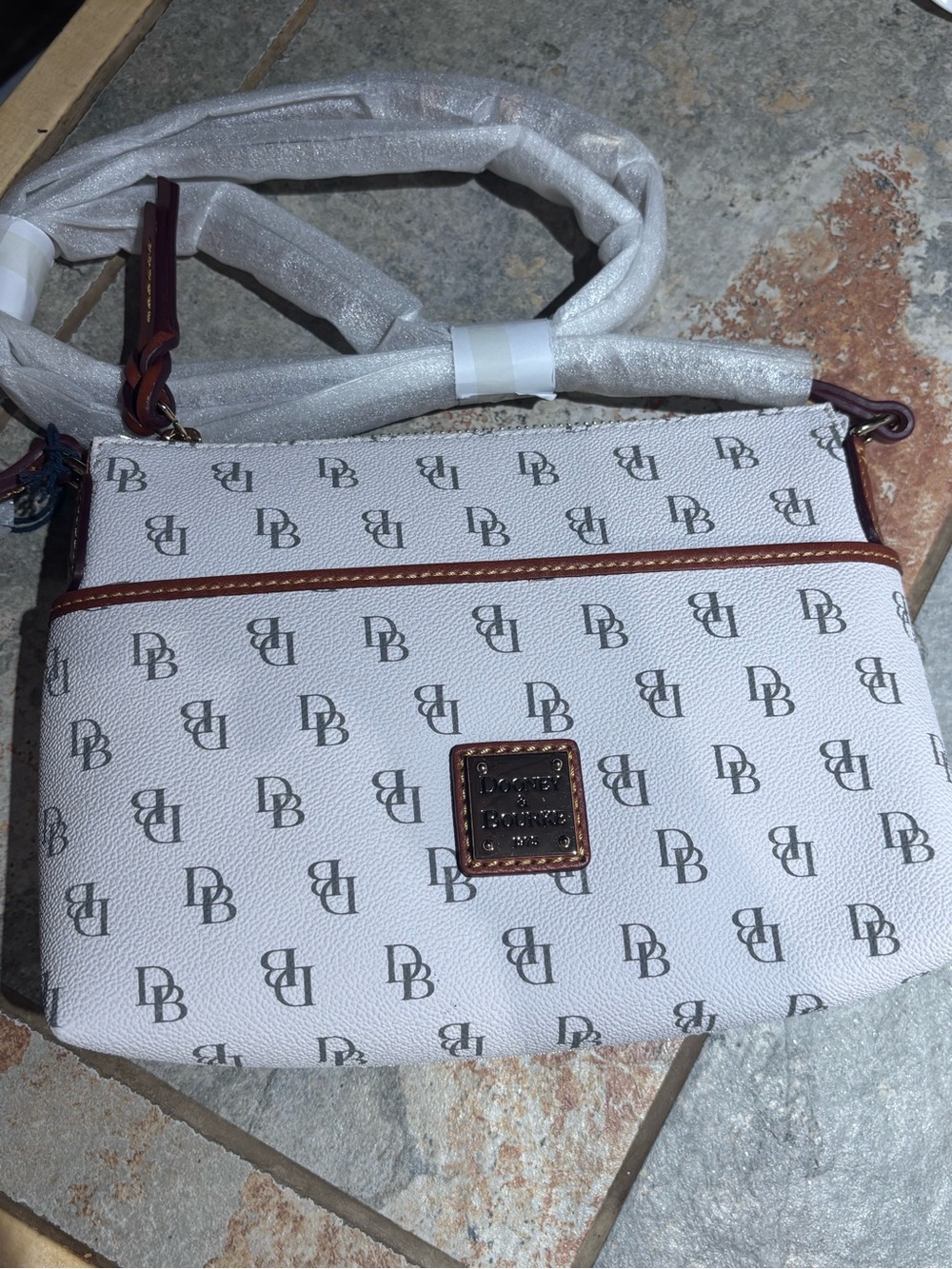 Dooney & Bourke White Logo Crossbody Bag